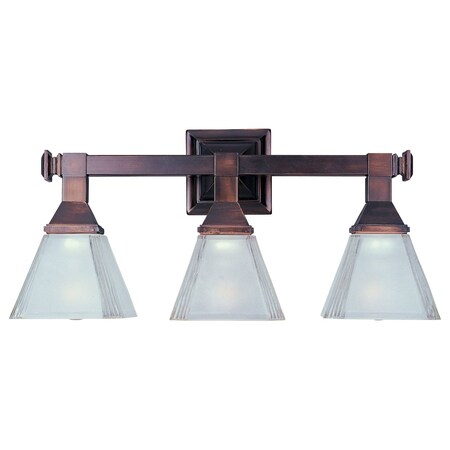 Maxim Three Light Oil Rubbed Bronze Frosted Glass Vanity 11078FTOI